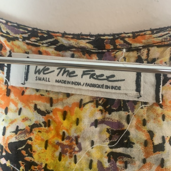 Free People Cool Meadow Blouse in Midnight Combo Size Small - Picture 5 of 7